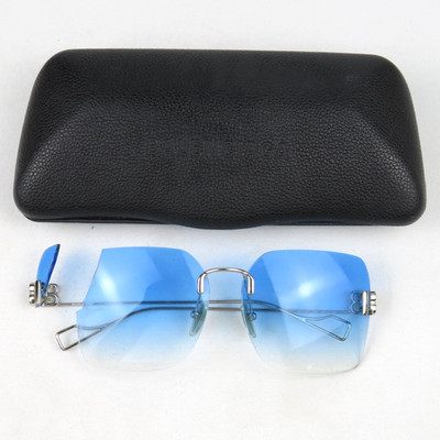 For repair - Balenciaga Eyewear BB01130 Rimless Glasses Silver Frame BB Logo