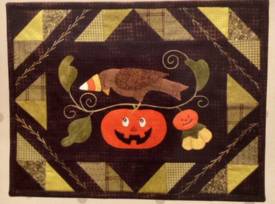 PATTERN Pumpkin Crow Candy Corn Quilt Table Topper NEW All Through The Night