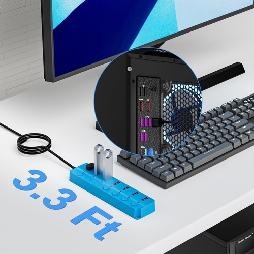 Multi-Device USB Hub 3.0: 7 Ports with Individual Switches - Perfect for Laptops - Picture 8 of 9