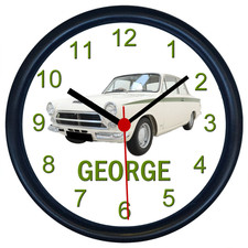 Personalised Wall Clock for FORD CORTINA MARK 1 SALOON RACING CAR Fans