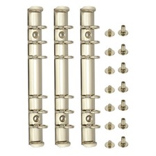 6 Holes Ring Binder, A6 Notebook 20mm Binder Mechanisms, Gold, 3 Set