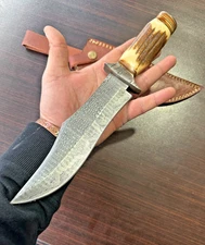 Custom Made Hand Forged Damascus Steel Blade Tactical Hunting Skinner Knife 2547