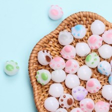 10pcs 11*12mm Charms Cat Paw Beads For Bracelet Earrings Jewelry DIY Accessorie