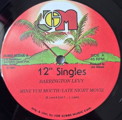 Barrington Levy - Mine Yuh Mouth /Late Night Movie / +Dub - 12'' Vinyl REGGAE DUB