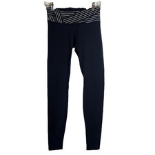 Lululemon Black Wonder Under Sz 6 Black And White Waistband