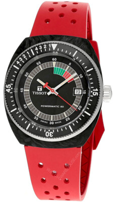 Tissot Sideral S Powermatic 80 41mm Red Rubber Men's Watch T145.407.97.057.02