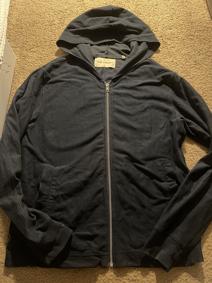 OUR LEGACY FULL ZIP HOODY SS14 -Navy Crepe Size 48 | eBay