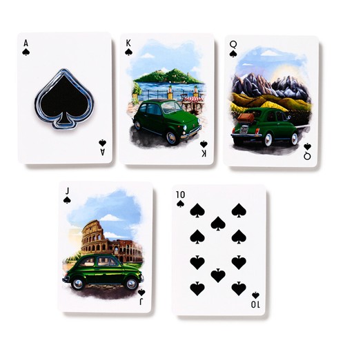 Classic Fiat 500 Car Standard Deck of Playing Cards - Gift for Motor Car Fans - Picture 6 of 7