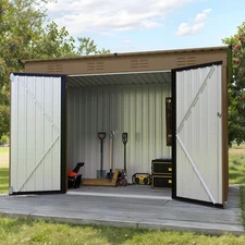 9.2x4.2 ft Metal Outdoor Storage Shed Garden Utility Tool House w/ Lockable Door