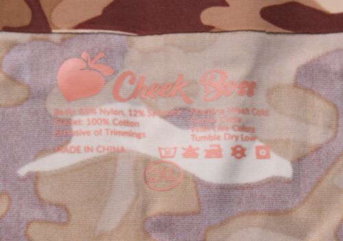 Cheek Boss Women's Seamless Stretch Mid-Rise Brief ZG3 Brown Camo Size 2XL NWT - Picture 3 of 4