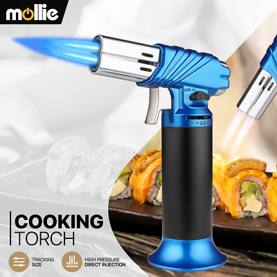 Refillable Butane Torch Lighter Adjustable Dual Jet Frame Cooking Cigars Lighter