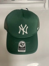 New York Yankees Trucker Hat '47 Green Mesh L Rope SnapBack Baseball New NY MLB