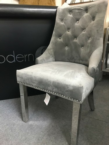Marble Louis dining table 1.5m wide with curved chrome leg & chairs option - Picture 18 of 52
