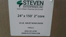 4 Rolls 24" x 150' 20lb Bond Inkjet Plotter Paper 2" core HP DesignJet Canon