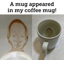 Face Like Image Appears In Coffee Mug Very Unique Cup Must See Item Natural Find