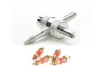 4 Way Car Bike Tyre Valve Repair Tool Tire Stem Core Remove Instal+4 Stem Cores