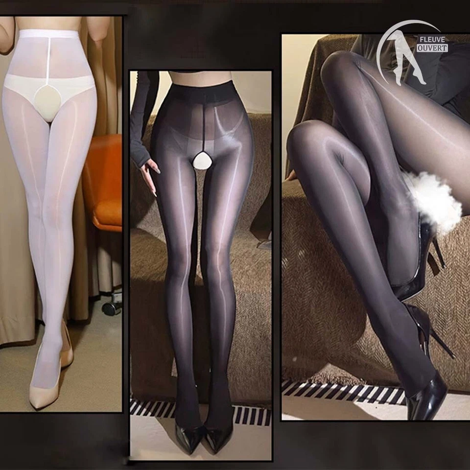 Hochglanz Strumpfhose Ouvert offener Schritt 40 DEN Nylon glänzend SATIN SHINE - Bild 2 von 2