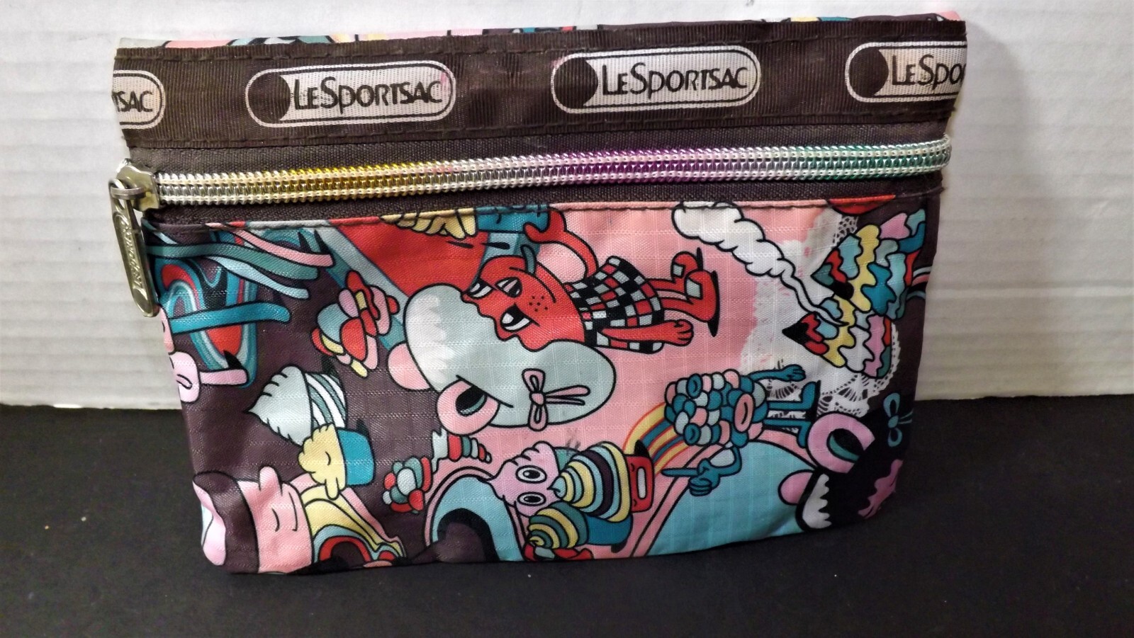 Tokidoki LeSPORTSAC Zipper Pouch Forest of Sweets Japan Print Brown