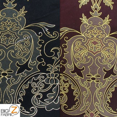Royal Damask Flocking Velvet Upholstery Fabric By The Yard