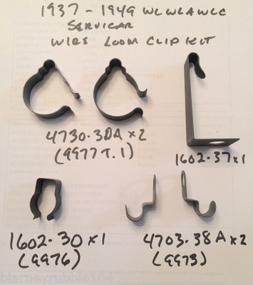 Harley 1937-1949 WL WLA Servicar Main Wire Loom Clip & Clamp Kit
