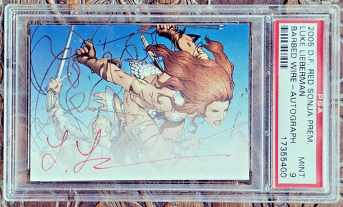 2005 Red Sonja Premiere Artist Autograph Card Luke Lieberman #1 PSA 9 MT