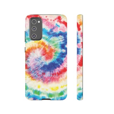 Tie Dye Cell Phone Case - Multicolor Swirl, Pink, Blue - Impact Resistant Shell