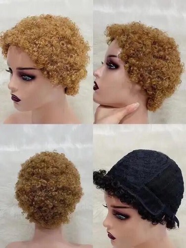 100% Human Hair At Low Price Wig Lace Frontal Afro Kinky - Picture 2 of 5