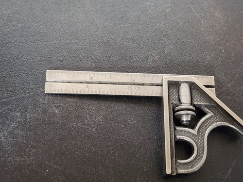 Vintage kleine Junior L. S. Starrett 4" Kombination Vierkant EX! Nr. 16 Zollstock