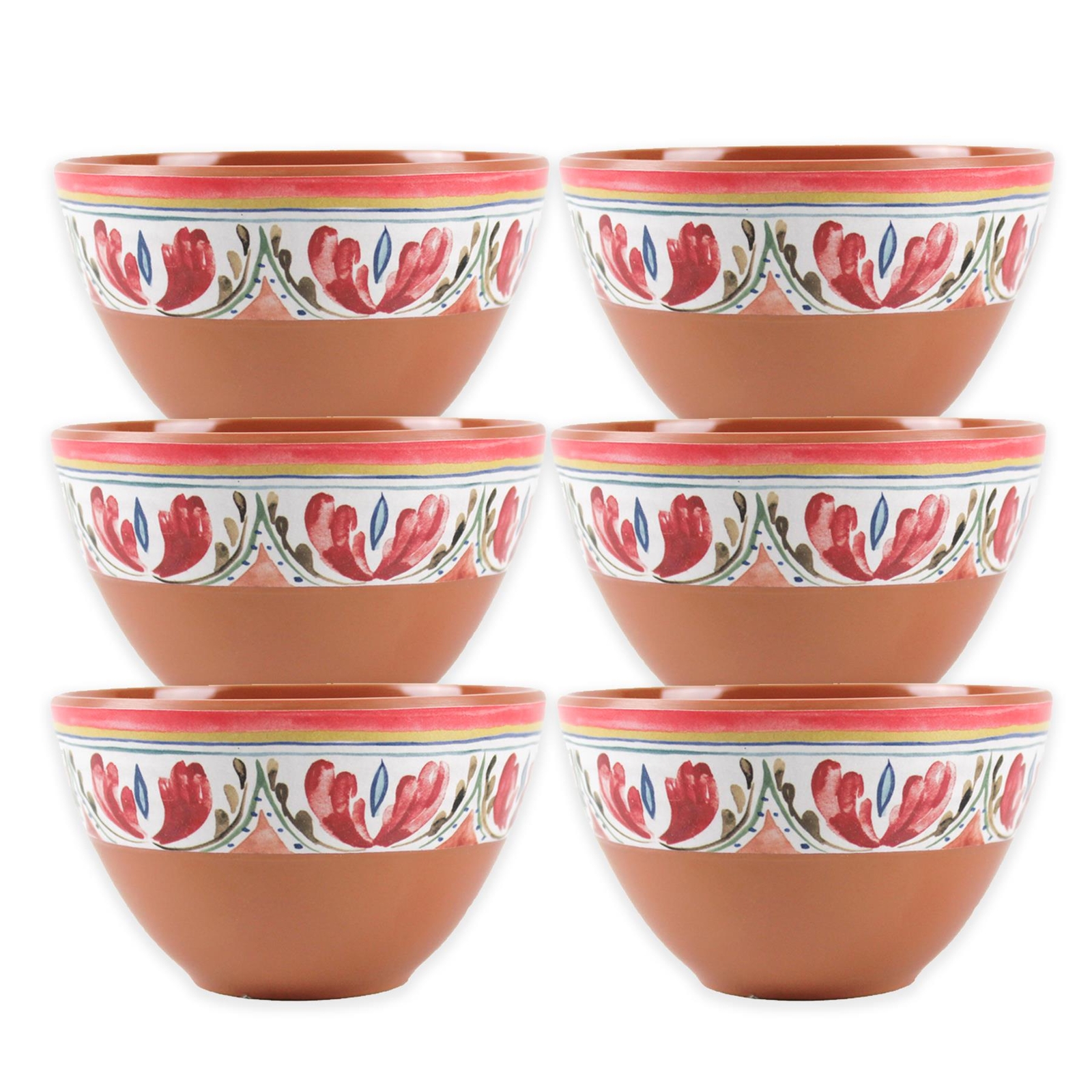 Purely Home Mediterranean Outdoor/Camping/BBQ Plastic/Melamine Dipping Bowls x 6