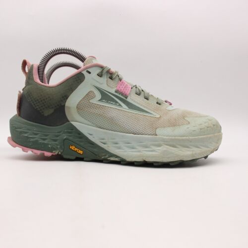 ALTRA Timp 5 Women's Size US 7.5 Trail Running Shoes Green Forest Pink Sneakers