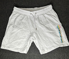 Vtg Sergio Tacchini Tennis Shorts Size XL White w/ Colorful Logo Embroidered EUC