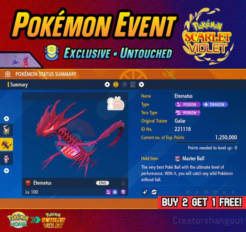 Shiny Eternatus Event ⭐ GameStop Event • Untouched ⭐ Pokemon Scarlet and Violet