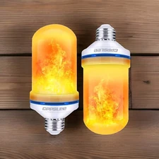 2 LED Flame Light Bulbs, 4 Modes Flickering Light Bulbs, E26 Base Fire Flame 