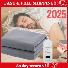 Full Size Electric King Blanket Heated Sherpa Twin Bed Fleece Heat fOR EU 800W♨️