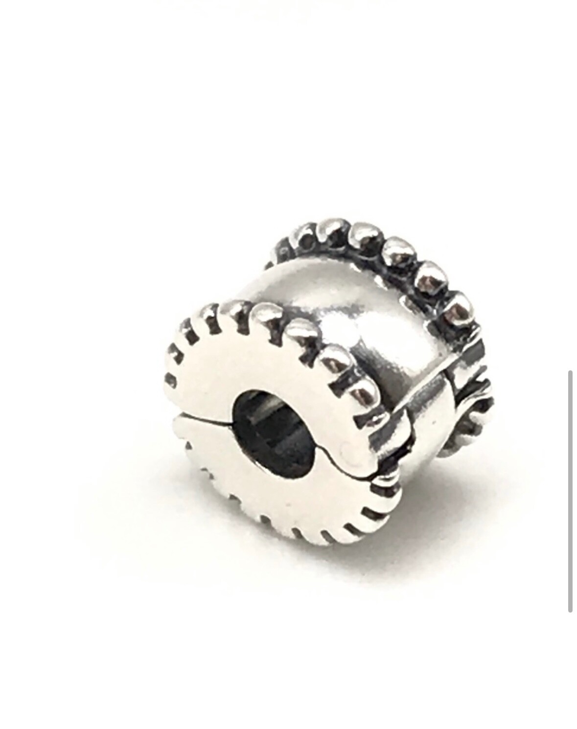 Pandora 925 ALE Sterling Silver Retired Beveled Clip Charm Bead