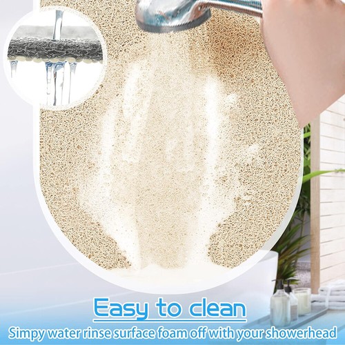 AU Shower Rug Anti Slip Loofah Bathroom Bath Mat Carpet Water Drains Shower Bath - Picture 4 of 24