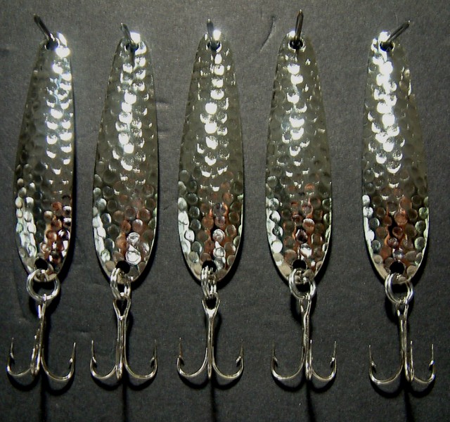 2 3/8" Nickel Hammered Spoons Lake Erie Walleye Candy 5 Spoons H1 eBay