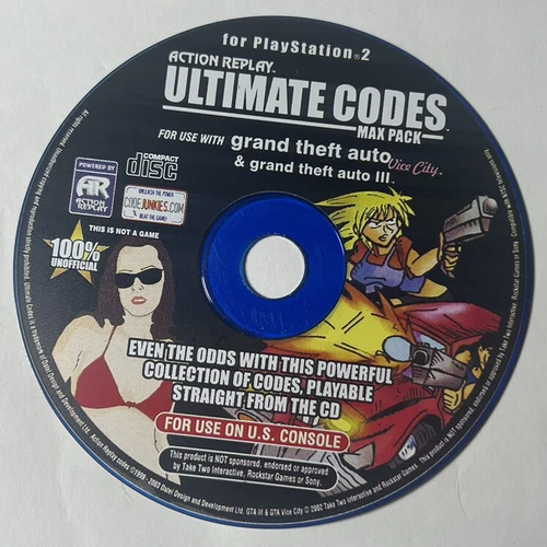 Action Replay Ultimate Codes Max Pack PS2. GTA 3 And GTA Vice City Disc Only