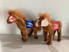 Ty Beanie Baby Horses - Kentucky Derby 134 Pink  Blue Versions - NEW