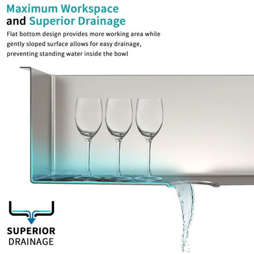 Single Slot /Double Bowl Stainless Steel /Laundry Sink Undercounter Bar Basin US - Picture 9 of 34