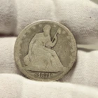 1874 Arrows US Seated Liberty 50c AG/G Scratch