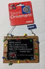 USC Gamecocks Christmas Tree Ornament Chalkboard All I want win Championship