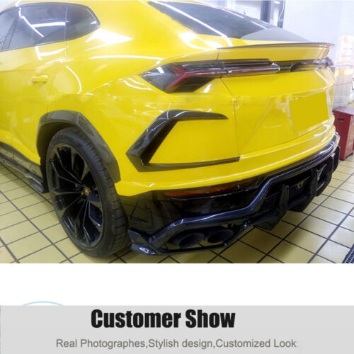 Carbon Fiber Rear Bumper Canard Fins Lip Spoiler For Lamborghini Urus 2018UP E - Picture 8 of 10