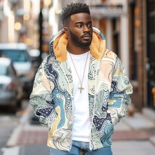 Men's Autumn And Winter Cotton Clothing Marble Texture Series- ShopDecimals