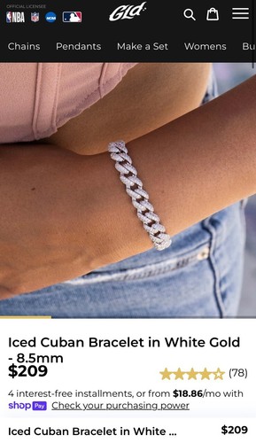 8.5MM GLD Iced Cuban Link Bracelet 6” - White Gold🏅 - Picture 6 of 6