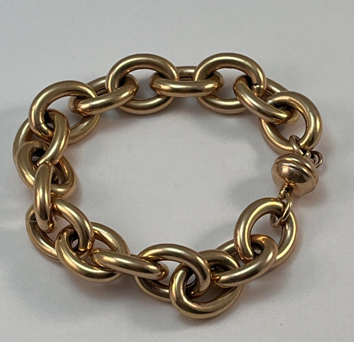 Bronze MILOR Italy Rose Gold Plated Rolo Chain Bracelet Magnetic
