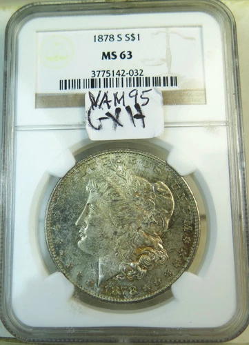 1878 S Morgan dollar NGC MS63 *VAM 95 chip on R* BR