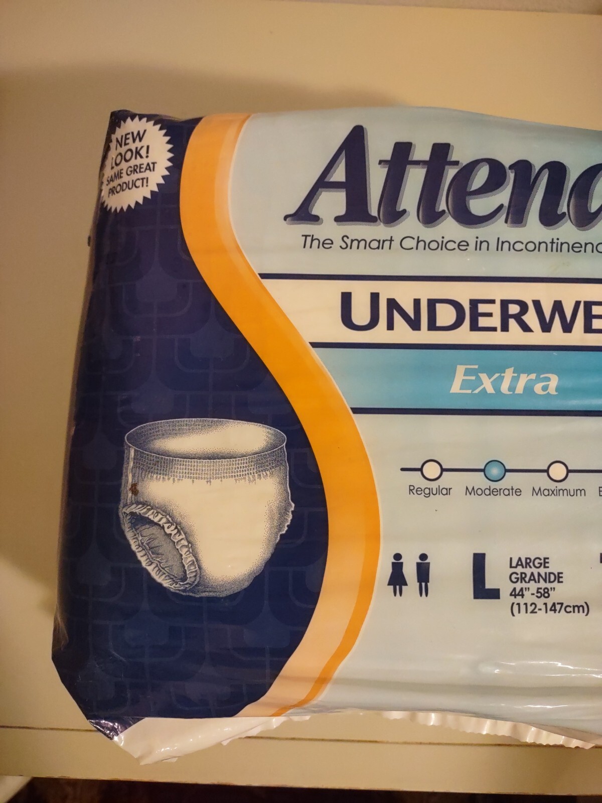 ATTENDS Adult UNDERWEAR Diapers SIZE LARGE 44" 58" 18 Count eBay