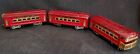 Vtg 30's Prewar American Flyer Model Toy Train O Gauge 3 Passenger Car Set 8" Ea