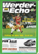 Programme - 24.03.1995 - SV Werder Bremen - MSV Duisburg - 1. Bundesliga
